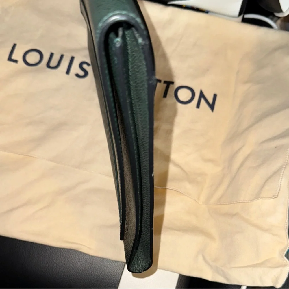 Louis Vuitton Dark Green Document Clutch Laptop Bag